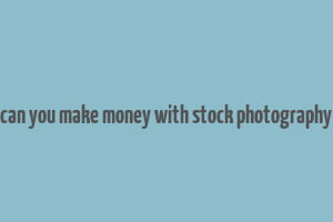 can you make money with stock photography