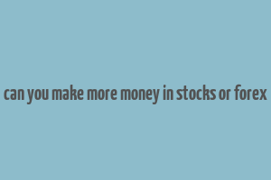 can you make more money in stocks or forex