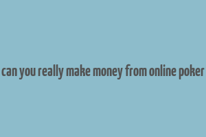 can you really make money from online poker