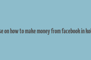 course on how to make money from facebook in kolkata