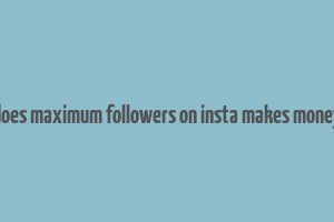 does maximum followers on insta makes money