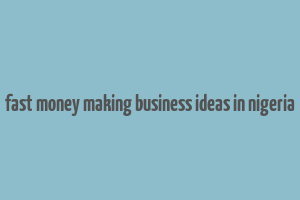 fast money making business ideas in nigeria