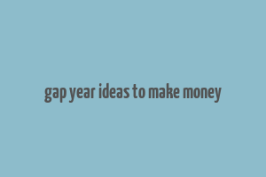 gap year ideas to make money