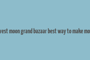 harvest moon grand bazaar best way to make money