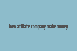 how affliate company make money