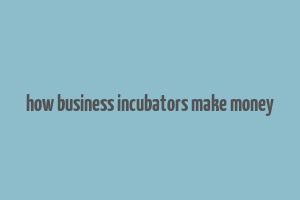 how business incubators make money