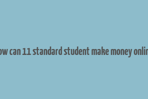 how can 11 standard student make money online