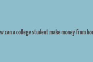 how can a college student make money from home