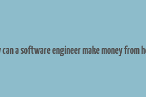 how can a software engineer make money from home