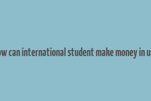 how can international student make money in usa