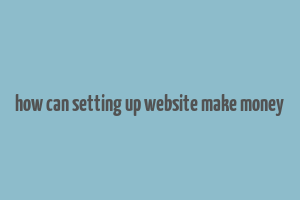 how can setting up website make money