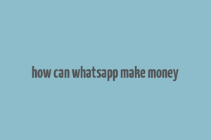 how can whatsapp make money