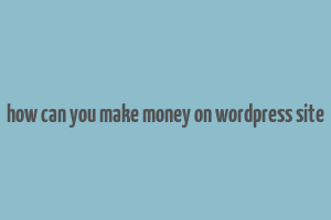 how can you make money on wordpress site