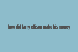 how did larry ellison make his money