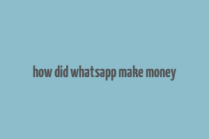 how did whatsapp make money