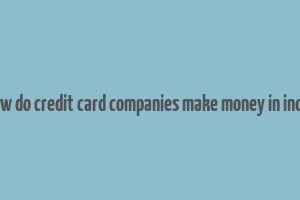 how do credit card companies make money in india