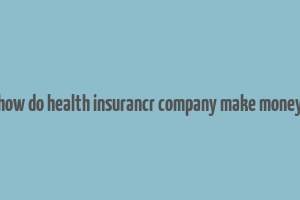 how do health insurancr company make money