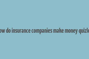 how do insurance companies make money quizlet