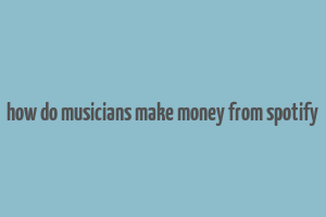 how do musicians make money from spotify