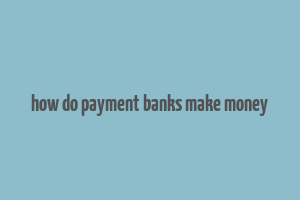 how do payment banks make money