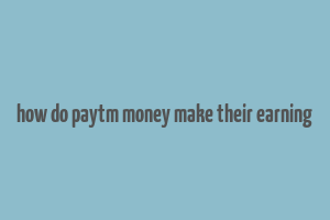 how do paytm money make their earning