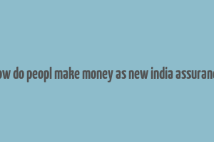 how do peopl make money as new india assurance