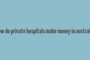 how do private hospitals make money in australia