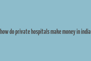 how do private hospitals make money in india