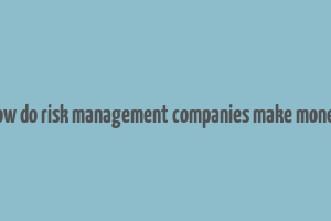 how do risk management companies make money