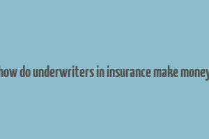 how do underwriters in insurance make money