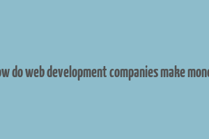 how do web development companies make money