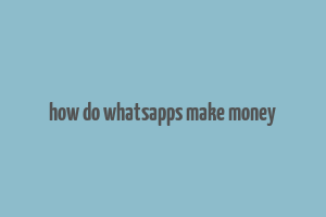 how do whatsapps make money