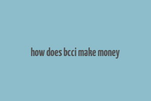 how does bcci make money