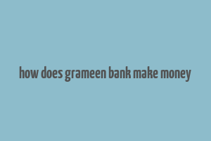 how does grameen bank make money