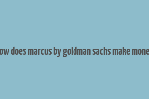 how does marcus by goldman sachs make money