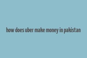 how does uber make money in pakistan