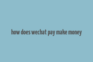 how does wechat pay make money