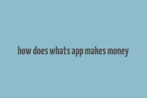 how does whats app makes money