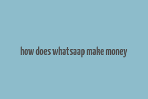 how does whatsaap make money