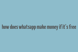 how does whatsapp make money if it's free