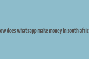 how does whatsapp make money in south africa