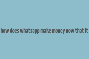 how does whatsapp make money now that it& 39