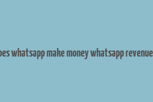 how does whatsapp make money whatsapp revenue model