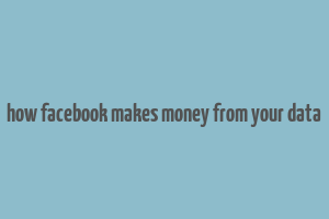 how facebook makes money from your data