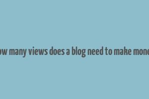 how many views does a blog need to make money