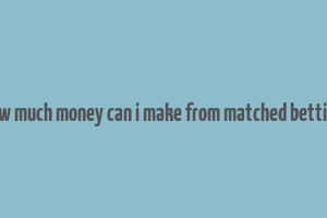 how much money can i make from matched betting