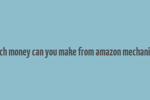 how much money can you make from amazon mechanical turk