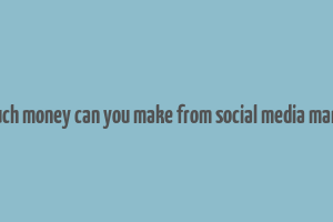 how much money can you make from social media marketing