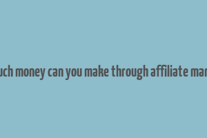 how much money can you make through affiliate marketing