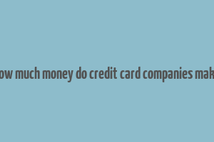 how much money do credit card companies make